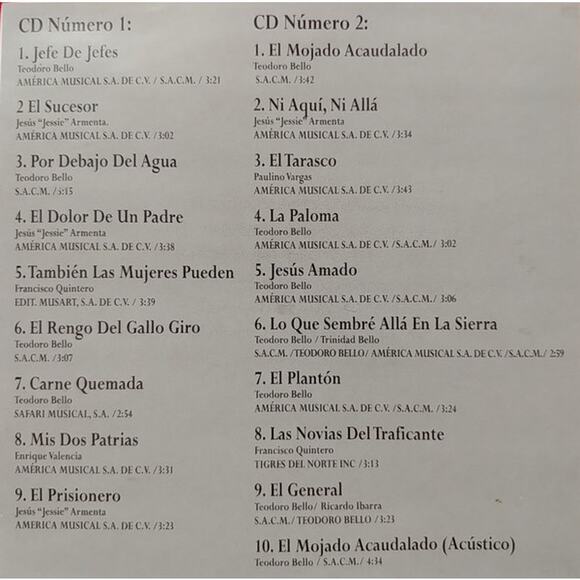 Los Tigres Del Norte Jefe De Jefes NM CD 2003 - Picture 3 of 5